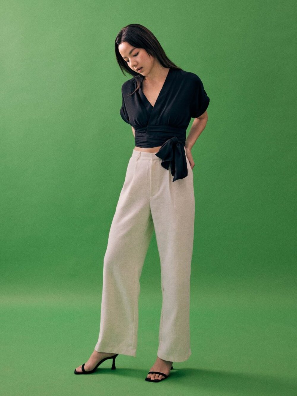 Love Bonito Janeth Linen Textured Straight Leg Pants